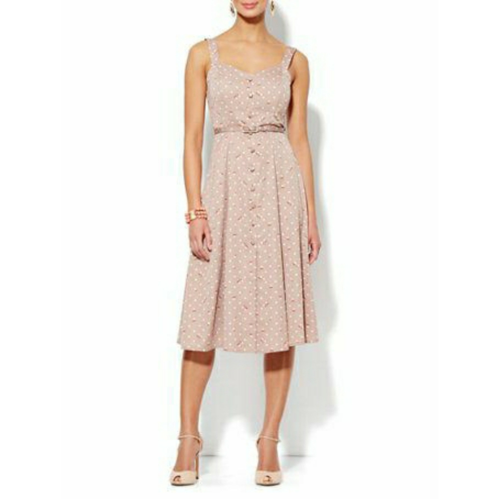 Champagne Polka dot satin dress